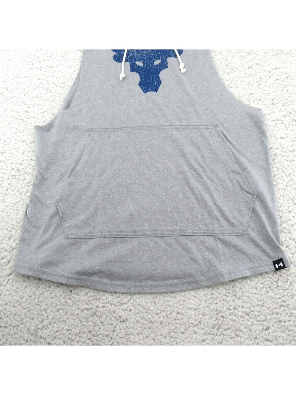 Under Armour UA Project Rock Sleeveless Hoodie Mens Size Small NEW - Picture 3 of 12